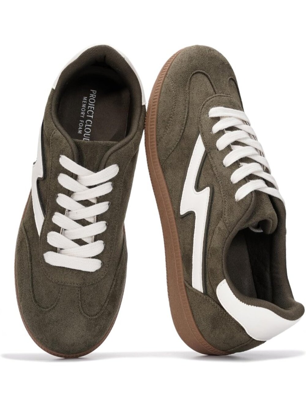 🆕Women's Olive Sneakers Comfortable Fashion Lace Up Sneakers Casual